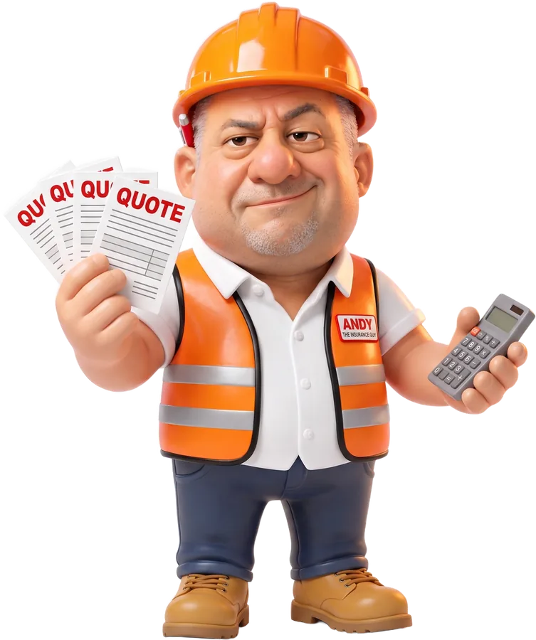 Andy holding four insurance quotes fanned out like playing cards