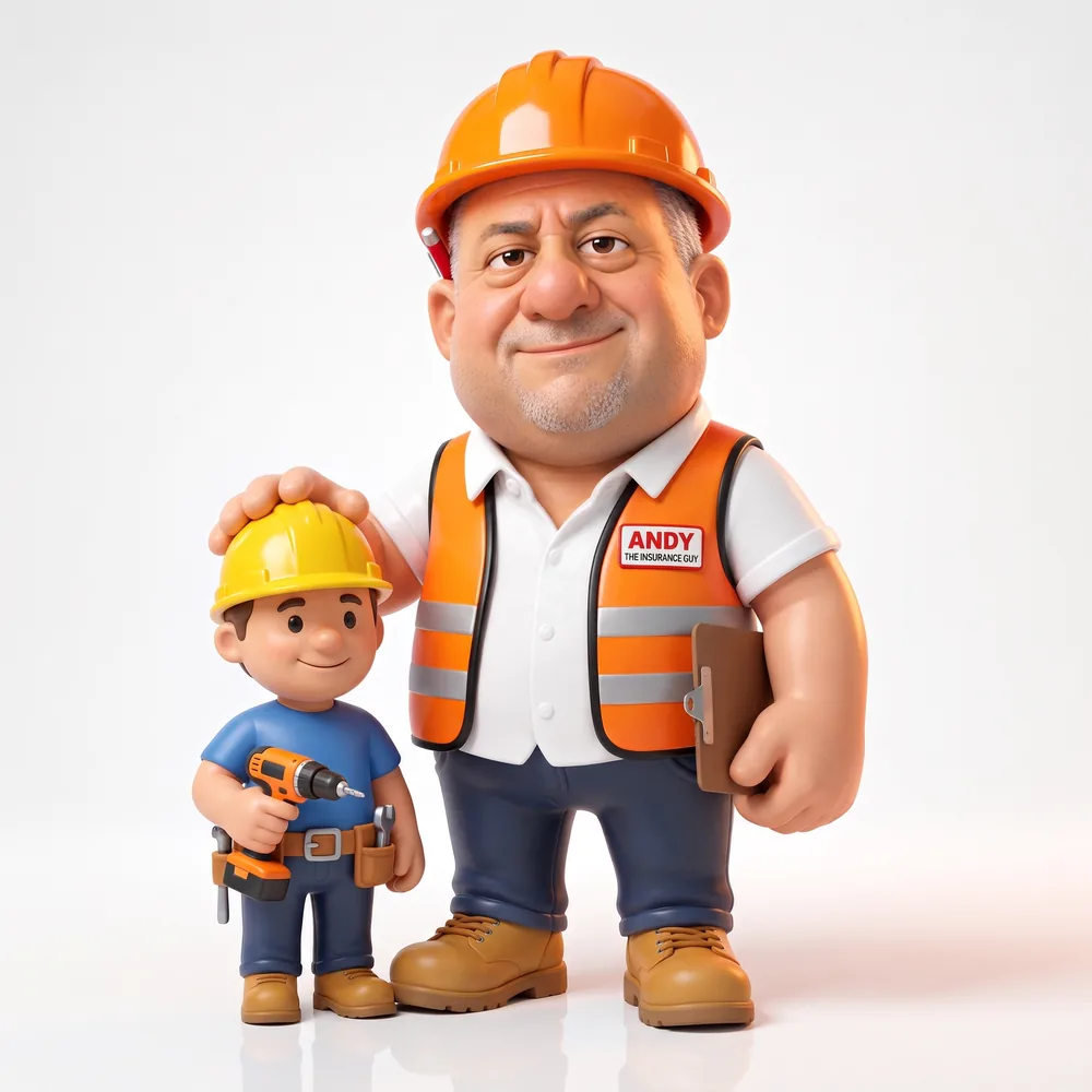 Andy with his hand on a contractor's shoulder